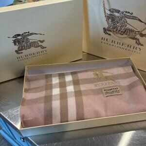 Burberry Pink and Brown Check Scarf